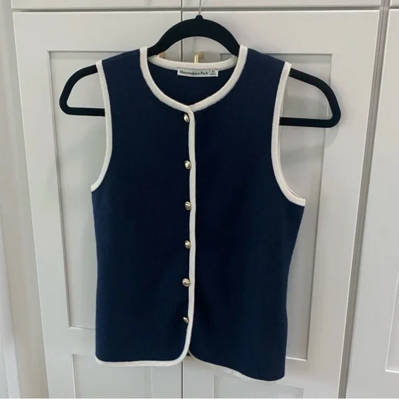 Abercrombie & Fitch Navy Blue Button Down Shirt - Picture 2 of 2